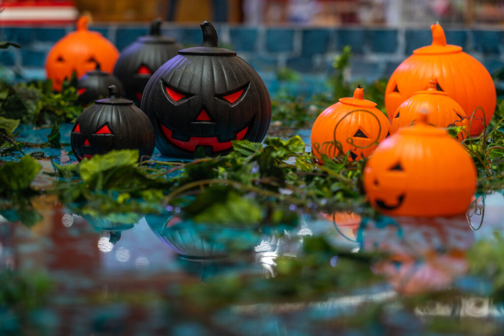 Get in the Halloween spirit by decorating your pool with Peek Pools & Spas